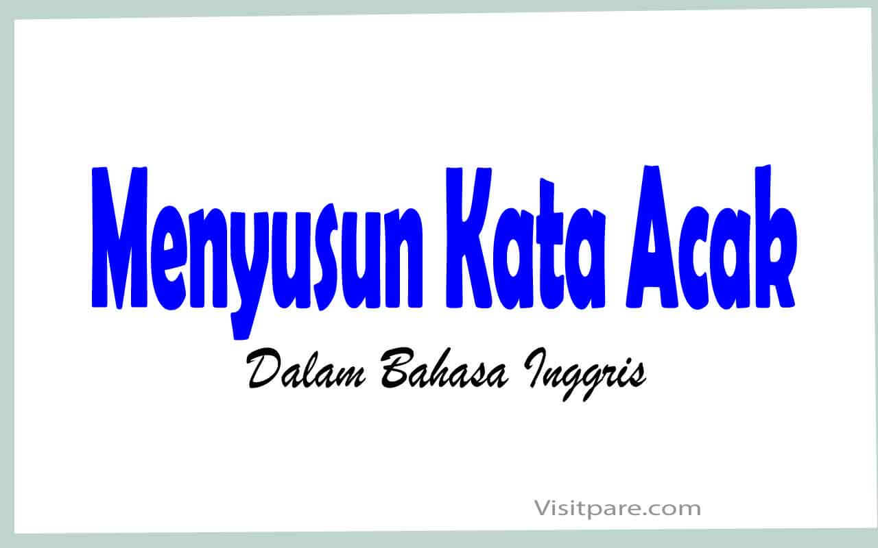 menyusun kata acak dalam bahasa inggris