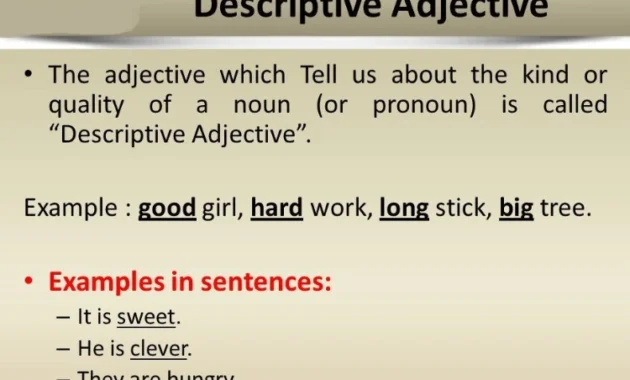 Pengertian Descriptive Adjective