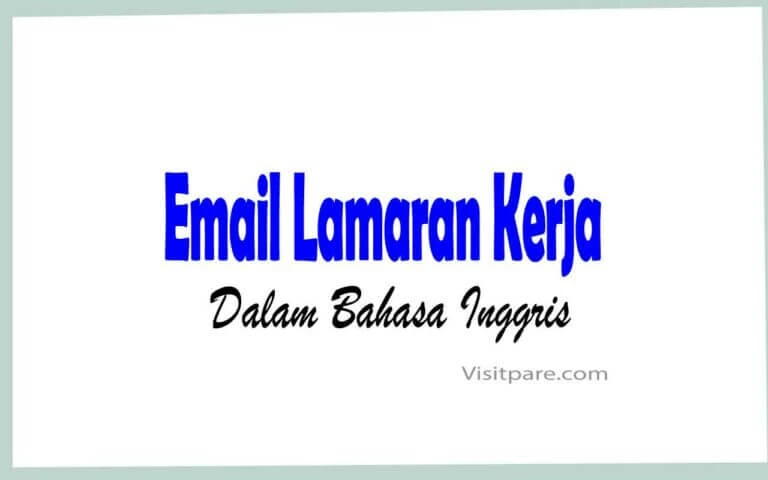 Email Lamaran Kerja Bahasa Inggris