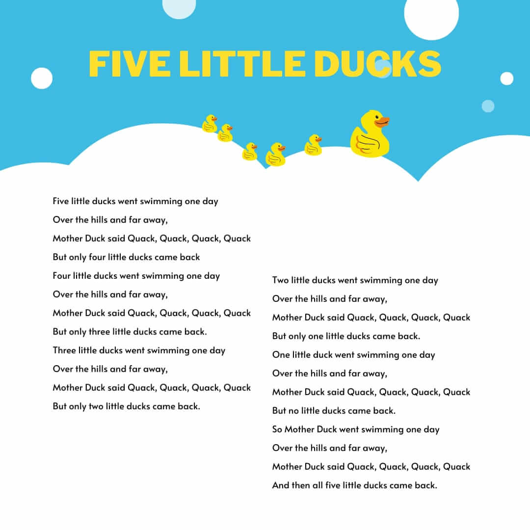 lagu anak bahasa inggris Five Little Duck