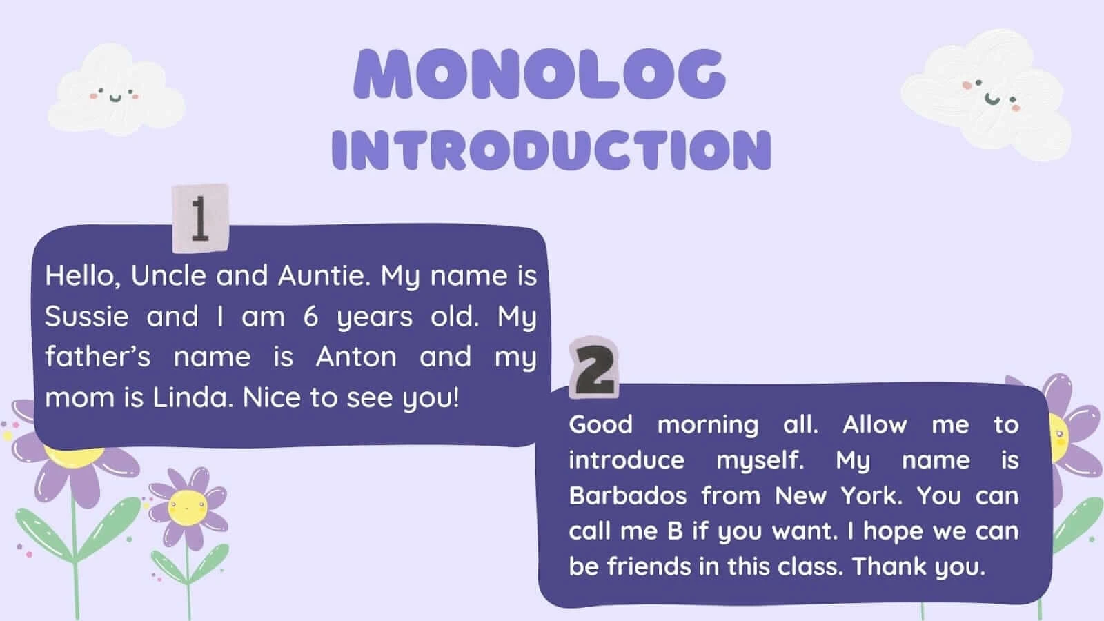 Perkenalan Diri Monolog introduction