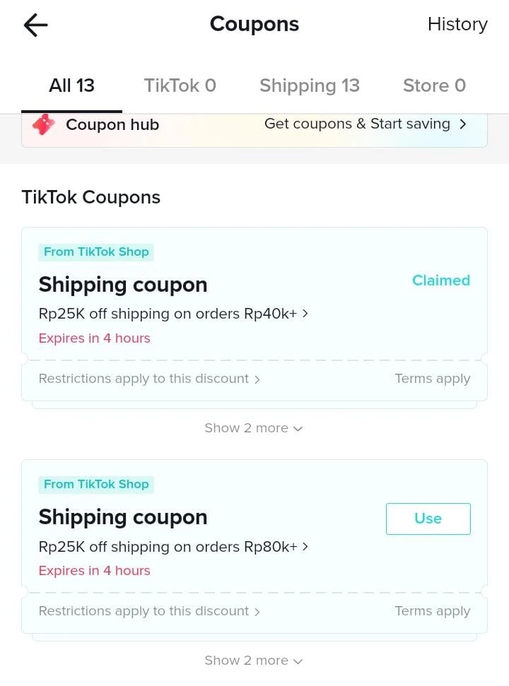 TikTok coupons