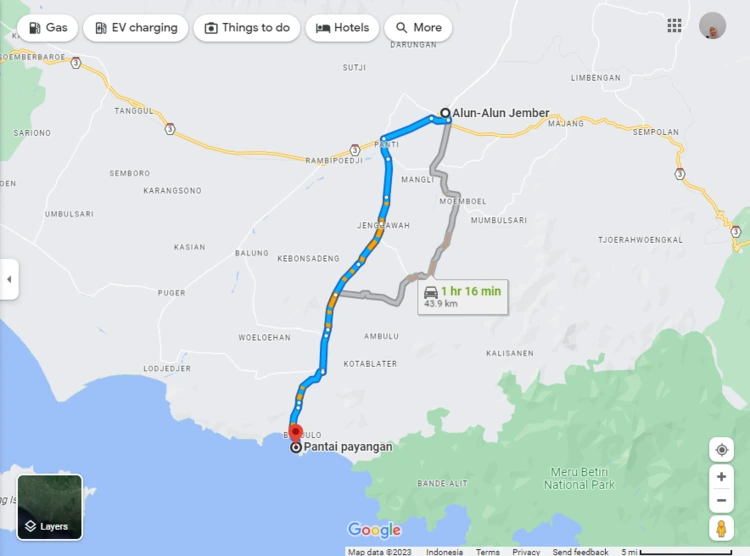 Rute Menuju Pantai Payangan