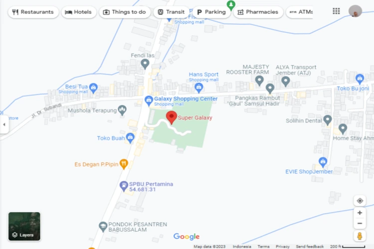 Rute Menuju Taman Galaxy
