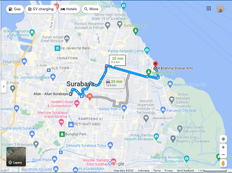 Rute Menuju Patung Budha 4 Rupa